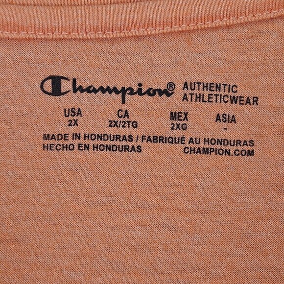 NWT Champion T-Shirt V Neck Women's Sz XXL 2XL Orange Pink Pullover Short Sleeve - Picture 3 of 10
